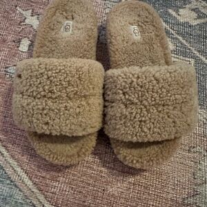UGG Brown Fluffy Slippers